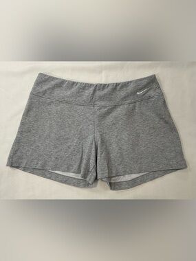 Nike Women’s Gray Heather Performance Shorts with embroidery White Swoosh